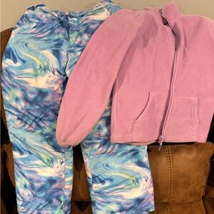 The Children's Place Purple Jacket and Blue Swirl Pants Set